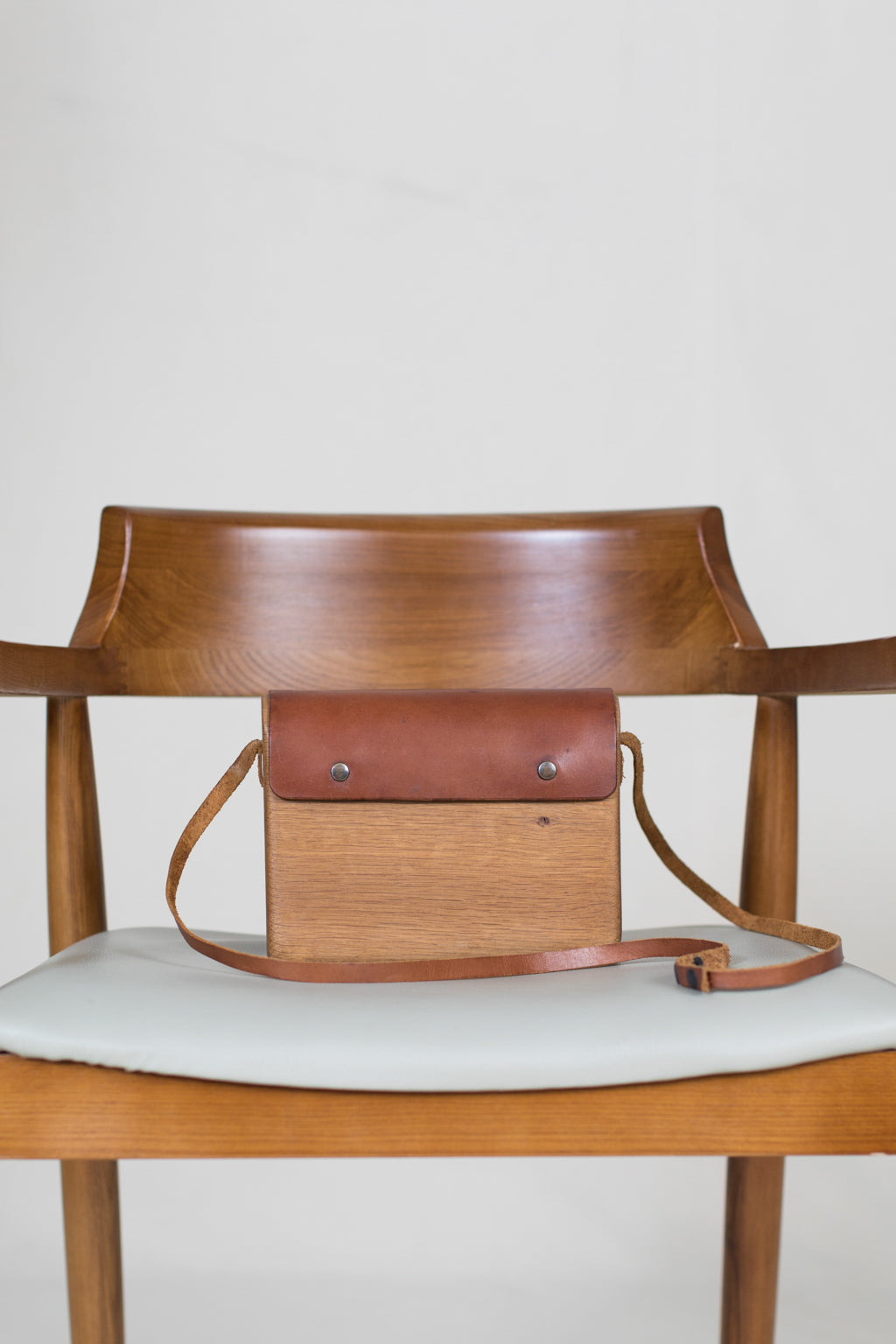 Wooden Crossbody Box Bag