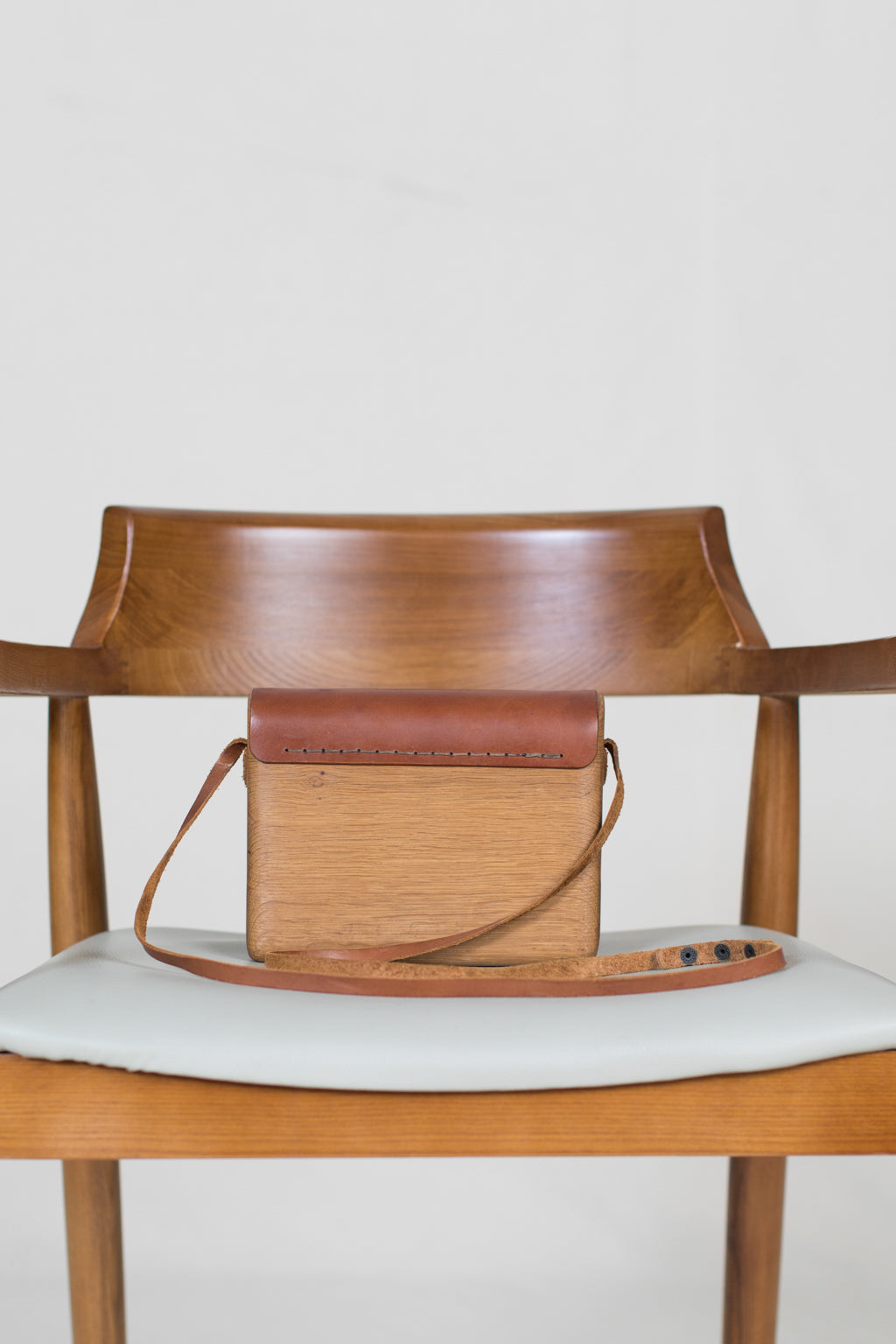 Wooden Crossbody Box Bag
